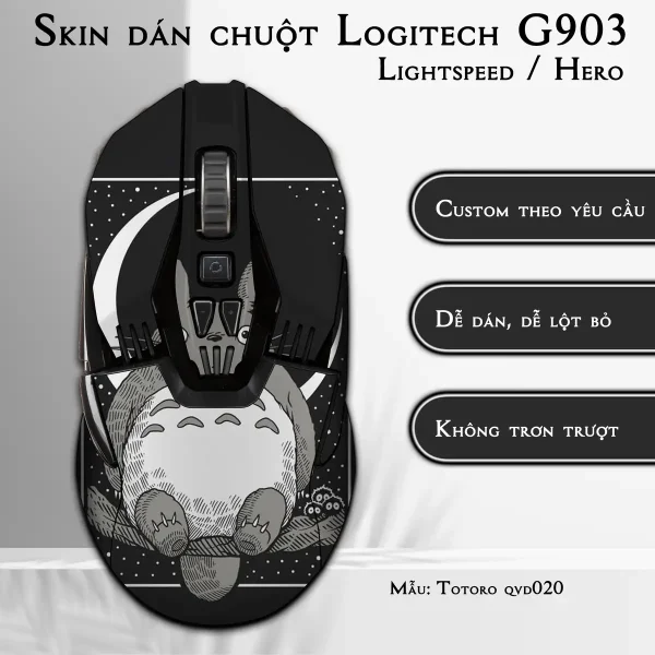 Skin dán chuột Logitech G903 mẫu Totoro qvd020