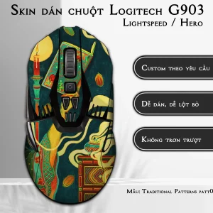 Skin dán chuột Logitech G903 mẫu Traditional Patterns patt02