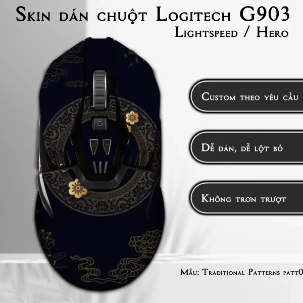 Skin dán chuột Logitech G903 mẫu Traditional Patterns patt05