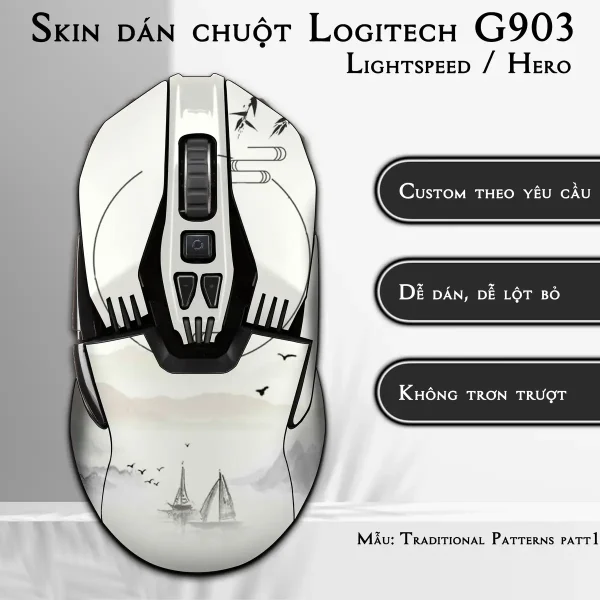 Skin dán chuột Logitech G903 mẫu Traditional Patterns patt10