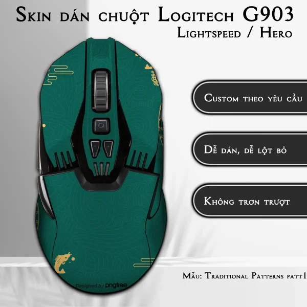 Skin dán chuột Logitech G903 mẫu Traditional Patterns patt11