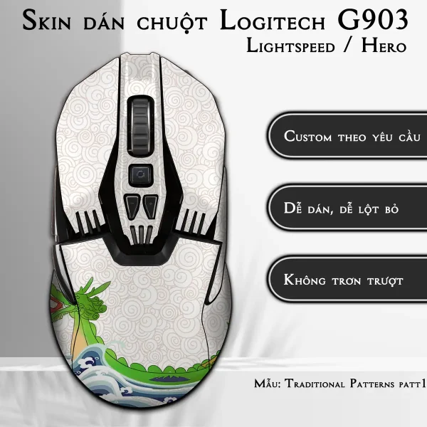 Skin dán chuột Logitech G903 mẫu Traditional Patterns patt12