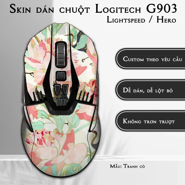 Skin dán chuột Logitech G903 mẫu Tranh cò