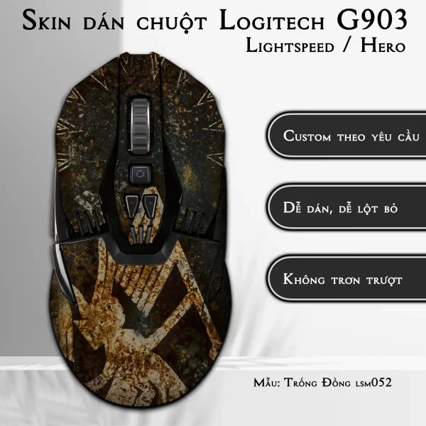 Skin dán chuột Logitech G903 mẫu Trống Đồng lsm052
