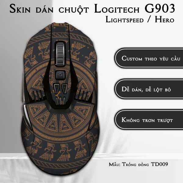 Skin dán chuột Logitech G903 mẫu Trống đồng TD009