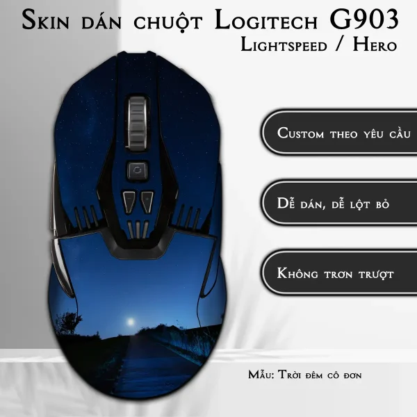 Skin dán chuột Logitech G903 mẫu Trời đêm cô đơn
