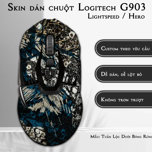 Skin dán chuột Logitech G903 mẫu Tuần Lộc Dưới Bóng Rừng lsm054