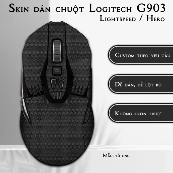 Skin dán chuột Logitech G903 mẫu tổ ong