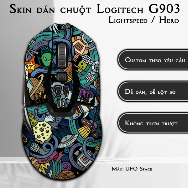Skin dán chuột Logitech G903 mẫu UFO Space