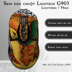 Skin dán chuột Logitech G903 mẫu Voi Thần Ganesa lsm055