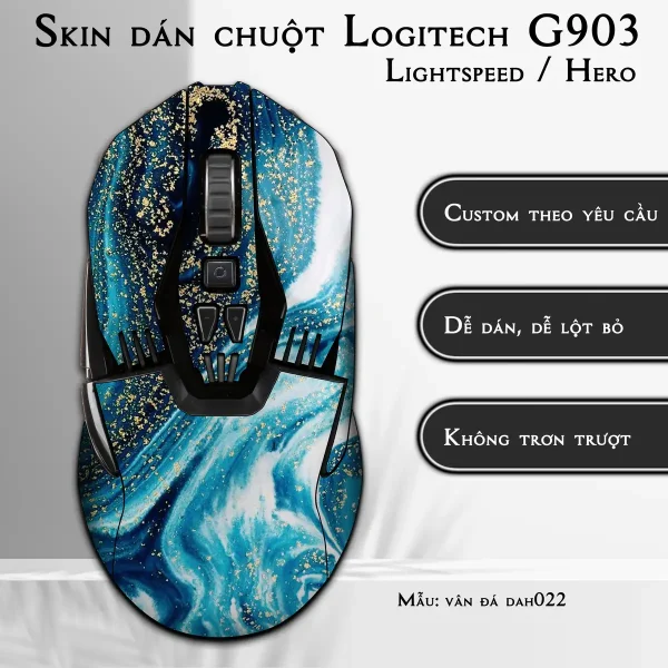 Skin dán chuột Logitech G903 mẫu vân đá dah022