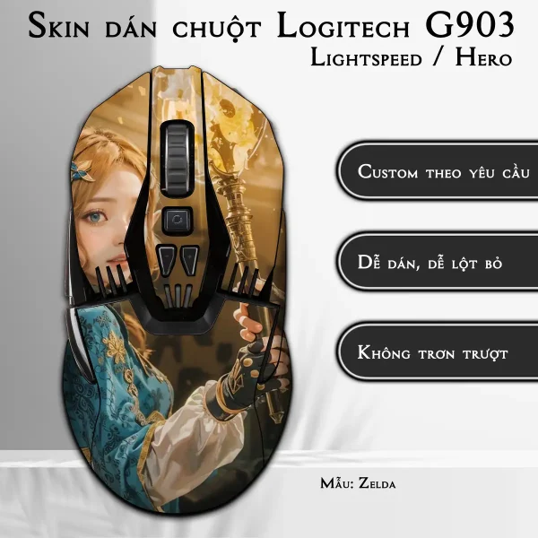 Skin dán chuột Logitech G903 mẫu Zelda