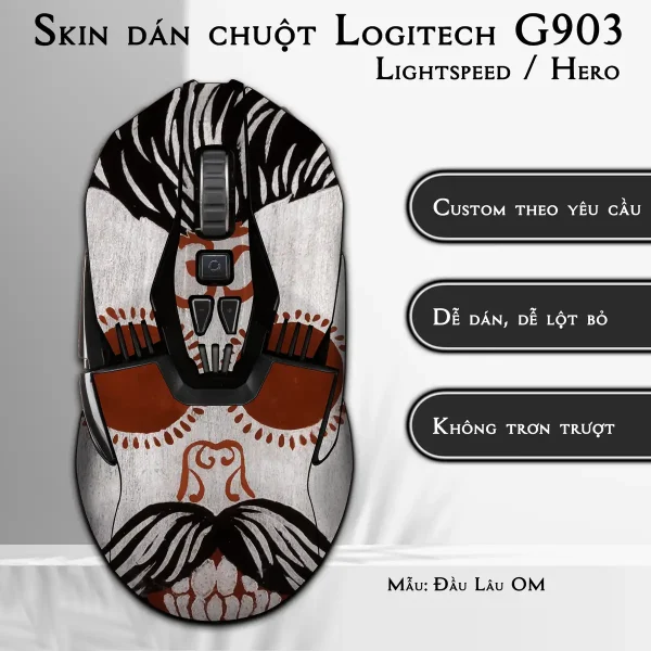 Skin dán chuột Logitech G903 mẫu Đầu Lâu OM