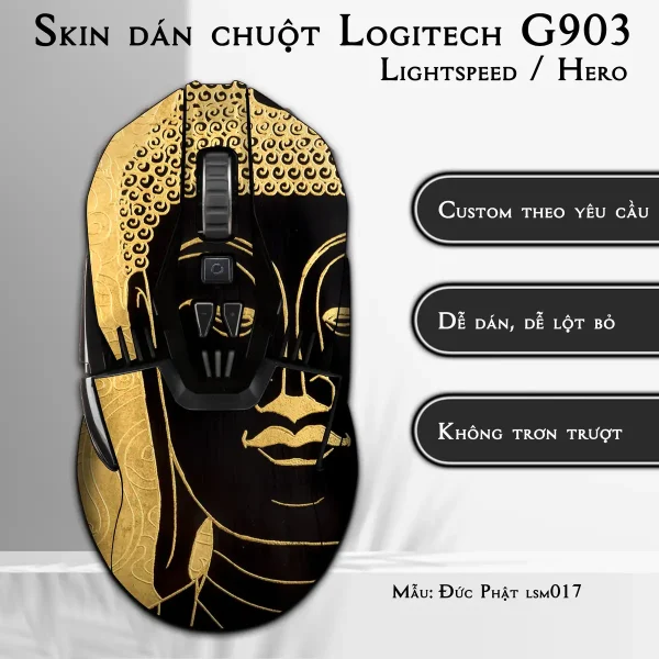 Skin dán chuột Logitech G903 mẫu Đức Phật lsm017