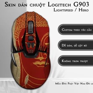 Skin dán chuột Logitech G903 mẫu Đức Phật Việt Nam Đỏ lsm016