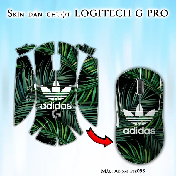 Skin dán chuột Logitech G Pro mẫu Adidas atk098