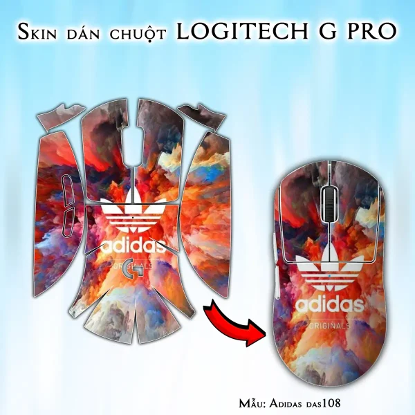 Skin dán chuột Logitech G Pro mẫu Adidas das108