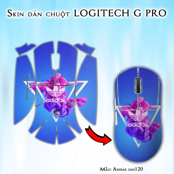 Skin dán chuột Logitech G Pro mẫu Adidas das120