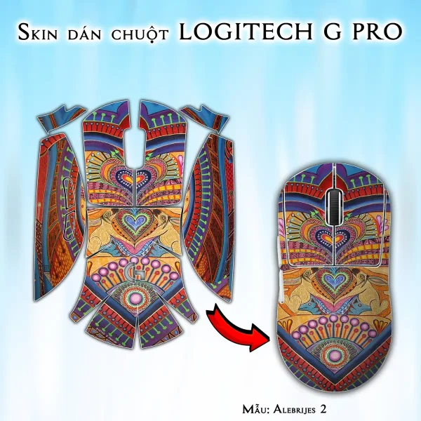Skin dán chuột Logitech G Pro mẫu Alebrijes 2