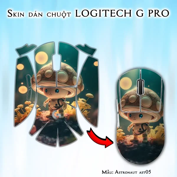 Skin dán chuột Logitech G Pro mẫu Astronaut ast05
