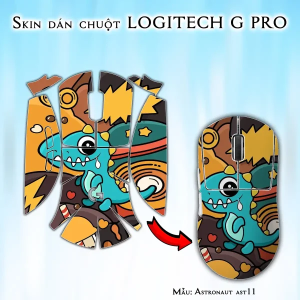 Skin dán chuột Logitech G Pro mẫu Astronaut ast11
