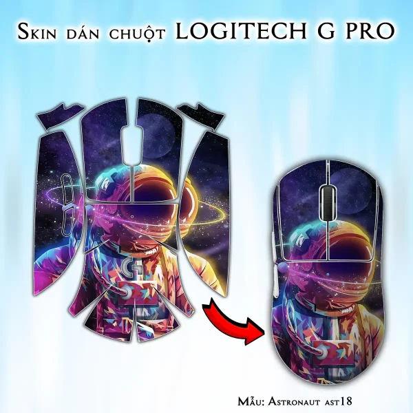 Skin dán chuột Logitech G Pro mẫu Astronaut ast18