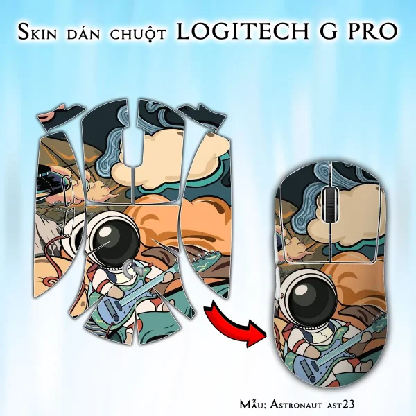 Skin dán chuột Logitech G Pro mẫu Astronaut ast23