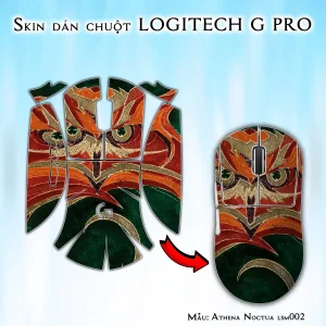 Skin dán chuột Logitech G Pro mẫu Athena Noctua lsm002