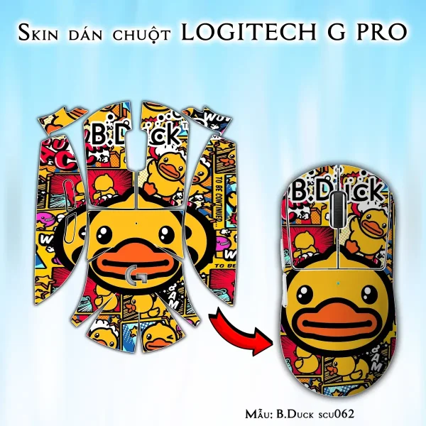 Skin dán chuột Logitech G Pro mẫu B.Duck scu062