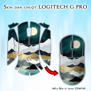 Skin dán chuột Logitech G Pro mẫu Biển và trăng GSM166