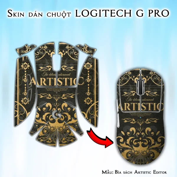 Skin dán chuột Logitech G Pro mẫu Bìa sách Artistic Editor