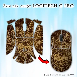 Skin dán chuột Logitech G Pro mẫu Bông Hồng Vàng lsm007