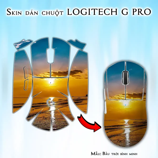 Skin dán chuột Logitech G Pro mẫu Bầu trời bình minh