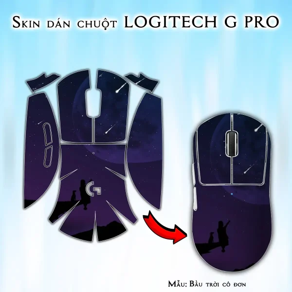 Skin dán chuột Logitech G Pro mẫu Bầu trời cô đơn