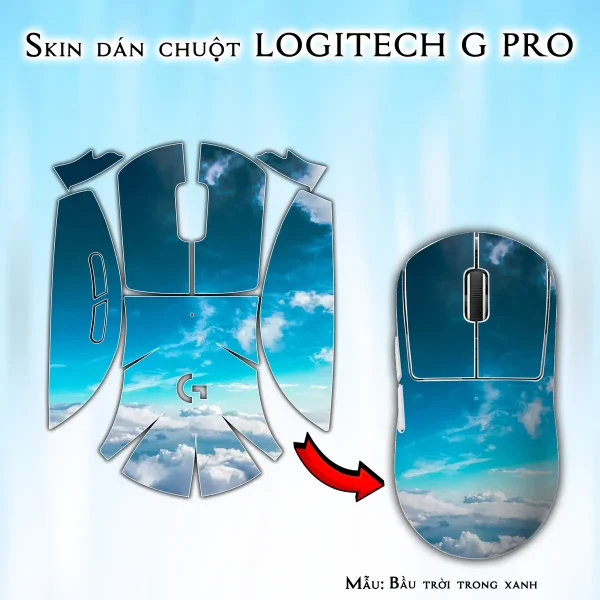 Skin dán chuột Logitech G Pro mẫu Bầu trời trong xanh