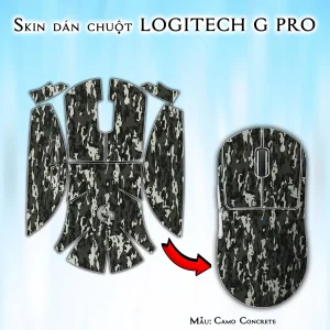 Skin dán chuột Logitech G Pro mẫu Camo Concrete
