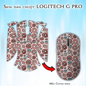 Skin dán chuột Logitech G Pro mẫu Captain shield