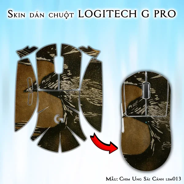 Skin dán chuột Logitech G Pro mẫu Chim Ưng Sải Cánh lsm013