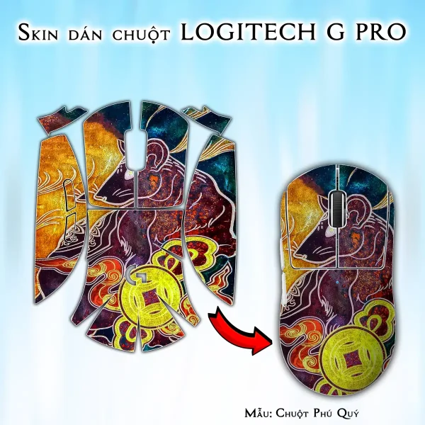 Skin dán chuột Logitech G Pro mẫu Chuột Phú Quý