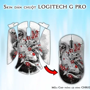 Skin dán chuột Logitech G Pro mẫu Chép trắng lội dòng CHR022