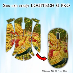 Skin dán chuột Logitech G Pro mẫu con Gà Kê Nhật Hoa