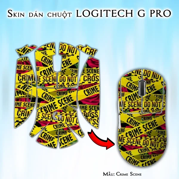Skin dán chuột Logitech G Pro mẫu Crime Scene