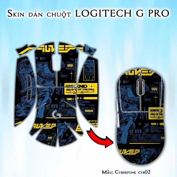 Skin dán chuột Logitech G Pro mẫu Cyberpunk cyb02