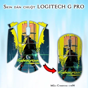 Skin dán chuột Logitech G Pro mẫu Cyberpunk cyb06