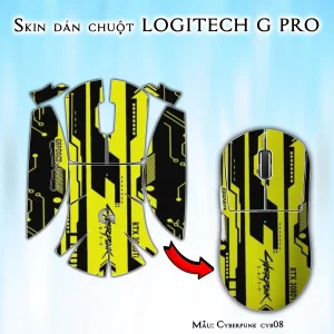 Skin dán chuột Logitech G Pro mẫu Cyberpunk cyb08