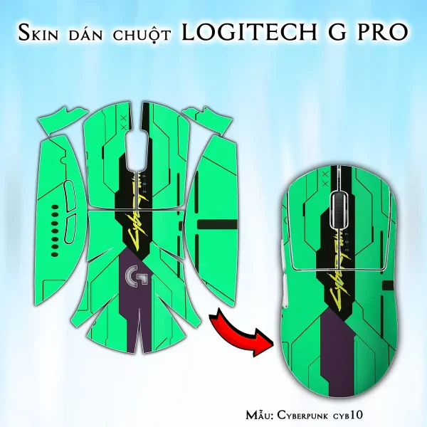 Skin dán chuột Logitech G Pro mẫu Cyberpunk cyb10