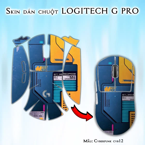 Skin dán chuột Logitech G Pro mẫu Cyberpunk cyb12