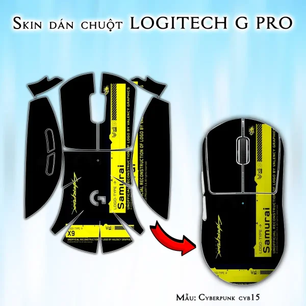 Skin dán chuột Logitech G Pro mẫu Cyberpunk cyb15