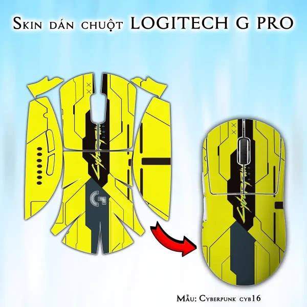 Skin dán chuột Logitech G Pro mẫu Cyberpunk cyb16