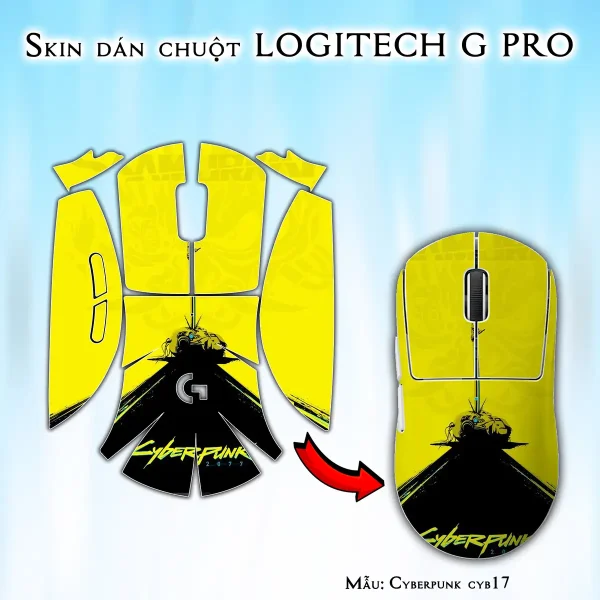 Skin dán chuột Logitech G Pro mẫu Cyberpunk cyb17